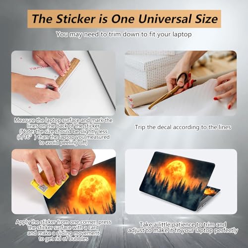 12.1”-15.6” Laptop Skin Sticker (Fits 13”, 13.3”, 14”, 15”, 15.4”) | Reusable Universal Protective Vinyl Art Decal Cover | Waterproof & Scratch-Resistant |Forest Sunrise - color: Forest Sunrise