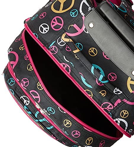 Rockland Double Handle 17" Rolling Backpack, Peace - color: PEACE, size: One Size