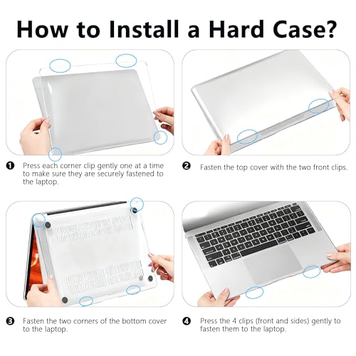 Magnetic Privacy Screen Protector Compatible with MacBook Air 13.6/13 Inch (2022-2025, M2, M3，M4), Hard Shell Case + Keyboard Cover + Screen Protector Crystal Clear Anti-Spy Anti Fingerprint - color: HH-13.6 CS