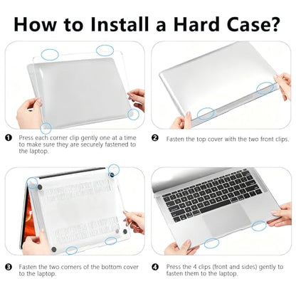 Magnetic Privacy Screen Protector Compatible with MacBook Air 13.6/13 Inch (2022-2025, M2, M3，M4), Hard Shell Case + Keyboard Cover + Screen Protector Crystal Clear Anti-Spy Anti Fingerprint - color: HH-13.6 CS