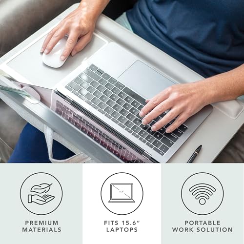 ROSSIE Home Premium Ash Wood Lap Desk – Gray, Fits 15.6” Laptops - color: Harbor Grey