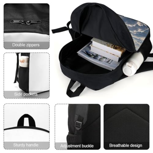 Laptop Backpack with Pocket, Large, Adjustable 17 Inch Bag, Waterproof | Airplane Computer Bag for Work, Breathable, Expandable Backpack for Women Men, Portable