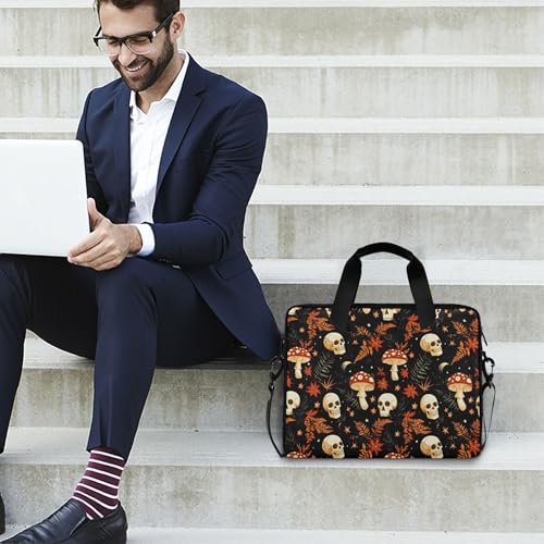 MNSRUU Laptop Bag for 15.6 inch Black Gothic Bats - color: Skull I13413