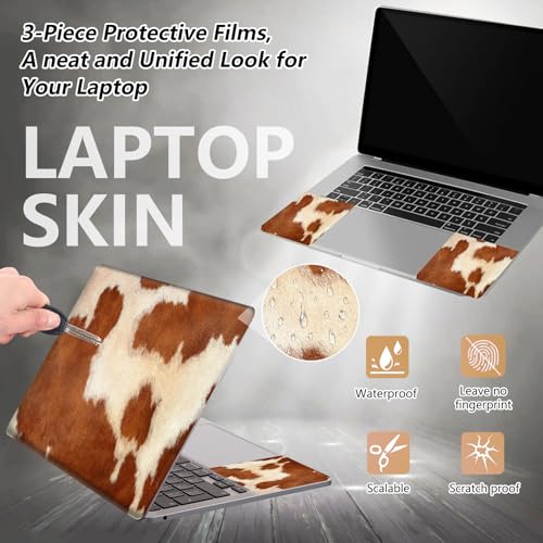 12.1”-15.6” Laptop Skin Sticker (Fits 13”, 13.3”, 14”, 15”, 15.4”) | Reusable Universal Protective Vinyl Art Decal Cover | Waterproof & Scratch-Resistant |Cow Hide Animal Print Brown - color: Cow Hide Animal Print Brown