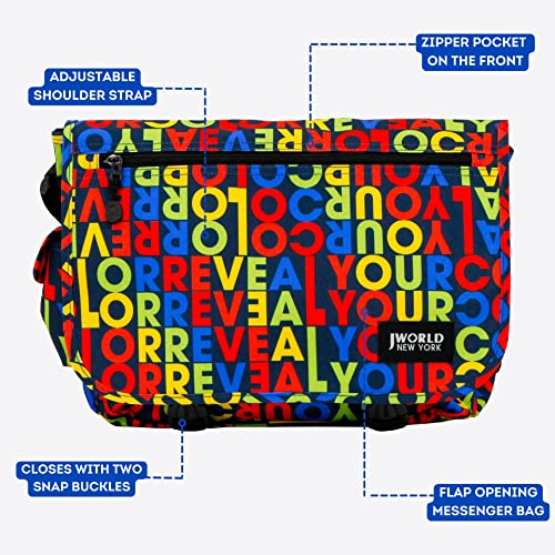 J World New York Terry Messenger Bag for Women Girls School Kids - color: Ryc