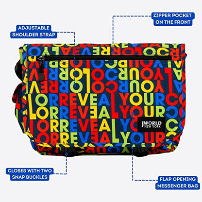 J World New York Terry Messenger Bag for Women Girls School Kids - color: Ryc