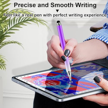 5 Pack 2 in 1 Stylus Pen for Touchscreen,iPad,iPhone,Stylus Pens | LAPOCOVER Stylus Pens,High Precision & Sensitivity, Compatible for iPad/Android Tablets, Laptop and Touchscreens - color: Blue/Green/Pink/Purple/Yellow