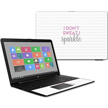 MightySkins Skin Compatible with HP 17t Laptop 17.3" (2017) - I Dont Sweat I Sparkle | Protective, Durable, and Unique Vinyl Decal wrap Cover | Easy to Apply, Remove | Made in The USA - color: I Dont Sweat I Sparkle