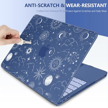 DONGKE for MacBook Neo 13 inch Case 2026 (Model A3404), Artistic Sun Pattern Ultra Slim Frosted Matte Hard Shell, Anti-Scratch & Fingerprint Resistant Cover - Sun & Moon - color: Sun & Moon