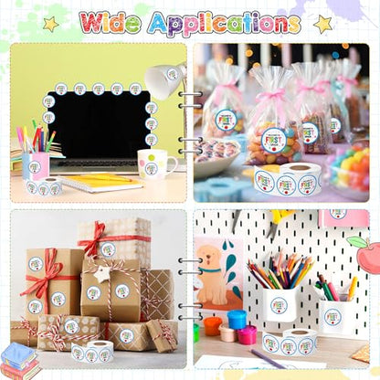Haooryx Back to School Stickers - 500Pcs Welcome to 1st Grade Laptop Water Bottle Sticker Rolls First Day of School Self Adhesive Activity Pad Student Teacher Scrapbook Supplies Greeting Card Making - style: Welcome to 1st Grade