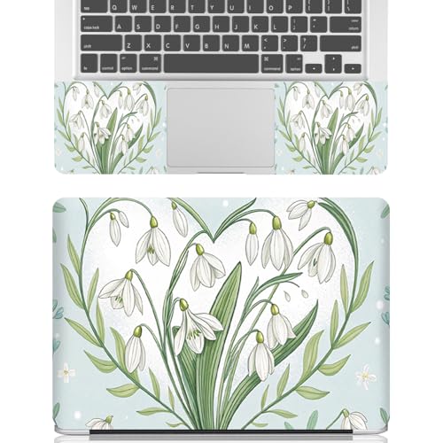 12.1 13 13.3 14 15.4 15.6 Inch Laptop Skin Decal, Laptop Skins Stickers Decals for Notebook PC, Universal Reusable Vinyl Laptop Cover Sticker, Waterproof Art Protector I Green Flower Heart - color: Green Flower Heart