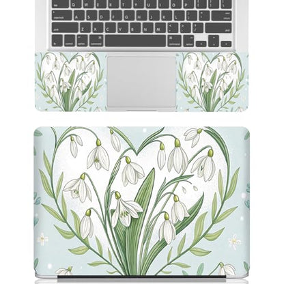 12.1 13 13.3 14 15.4 15.6 Inch Laptop Skin Decal, Laptop Skins Stickers Decals for Notebook PC, Universal Reusable Vinyl Laptop Cover Sticker, Waterproof Art Protector I Green Flower Heart - color: Green Flower Heart