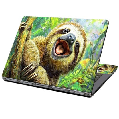 Laptop Skin Sticker Decal 12" 13" 13.3" 14" 15" 15.6",Waterproof Scratch Resistant Vinyl,Reusable Easy to Apply,for MacBook HP Dell Notebooks Netbooks Laptop,2 Wrist Pads,Cute Sloth Tree - color: Cute Sloth Tree