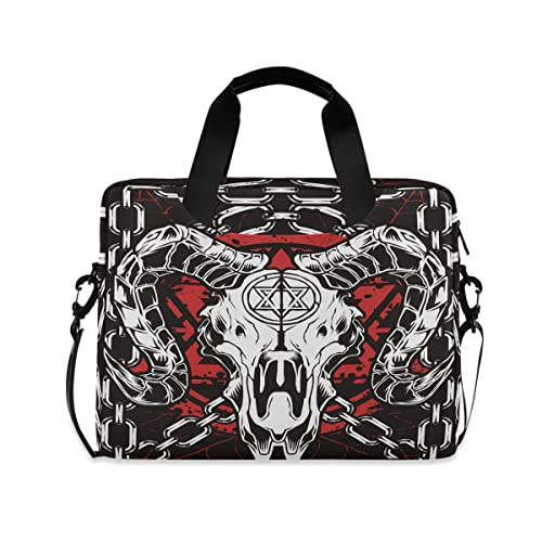 Devil Skull Baphomet Satanic Pentagram Laptop Case 15.6 inch Computer Bag Waterproof Laptop Briefcase Laptop Bag for Women & Men - color: Color 13