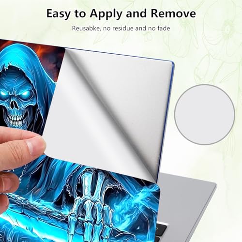 Laptop Skin Sticker Decal, Universal Reusable Vinyl Laptop Cover for 12" 13" 13.3" 14" 15" 15.4" 15.6" Notebook PC, Waterproof Scratch-Resistant with 2 Wrist Pads, Easy to Apply & Remove,Death Skull - color: Death Skull