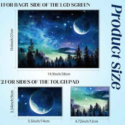 SUPERDANT Night Sky Moon Universal Laptop Skin Sticker Decal Fits 12 13 13.3 14 15 to 15.6 Inch Laptops Vinyl Removable Waterproof Notebook Protector Cover - style: Moon Night Sky
