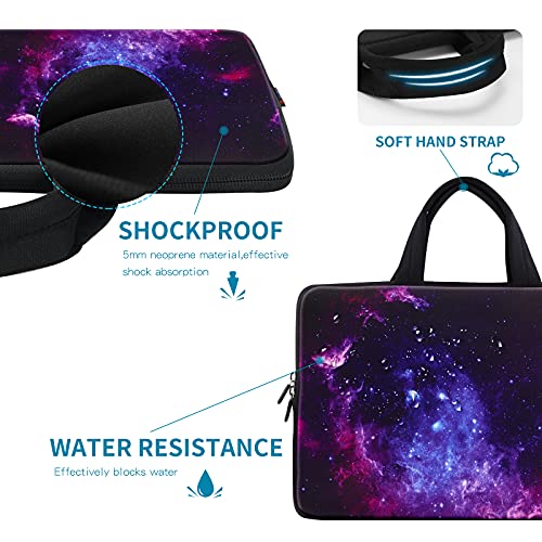 ICOLOR 11 11.6 12 12.1 12.5 inch Laptop Carrying Bag Chromebook Case Notebook Ultrabook Bag Tablet Cover Neoprene Laptop Sleeve case chromebook Sleeve with Handle Kids Boys Girls Blue Galaxy - color: Blue galaxy