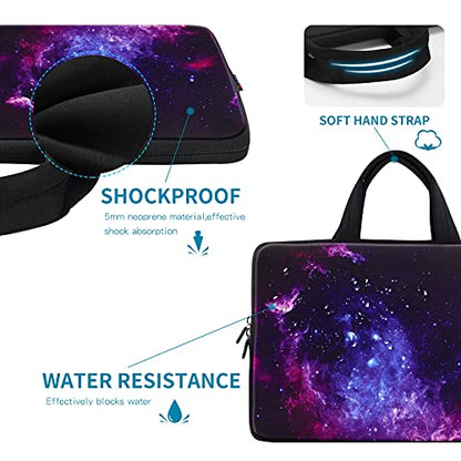 ICOLOR 11 11.6 12 12.1 12.5 inch Laptop Carrying Bag Chromebook Case Notebook Ultrabook Bag Tablet Cover Neoprene Laptop Sleeve case chromebook Sleeve with Handle Kids Boys Girls Blue Galaxy - color: Blue galaxy