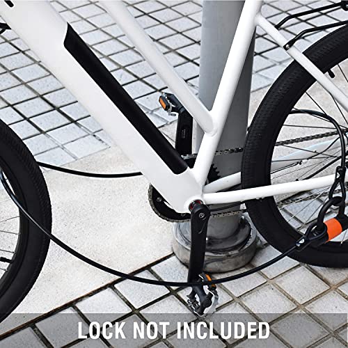 Security Steel Cable - 3/8 inch (10 mm) Thick (4', 7', 15', 20' or 30') Vinyl Coated Braided Steel Cable with Double Sealed Looped Ends for U-Lock, Padlock, Disc Lock (7 FT) - color: 7 FT