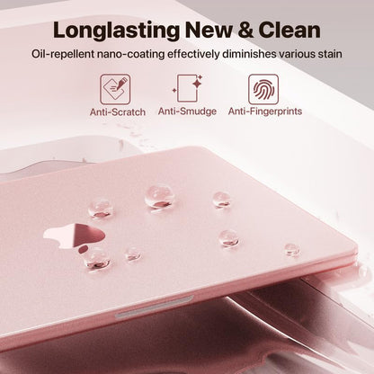 Soonjet for MacBook Air 13 inch Case M5 M4 M3 M2 2026-2022 Laptop Cover | Pink Clear, Matte Finish, Protective Hard Shell, Laptop Cover, Ultra Thin & Light, Anti Crack & Fingerprint & Scratch - color: Rose Pink