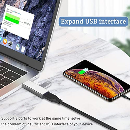 USB 3.0 Hub, VIENON Aluminium 3-Port USB Hub USB Splitter USB Expander for Laptop, Xbox, Flash Drive, HDD, Console, Printer, Camera,Keyborad, Mouse - color: Silver/Gray