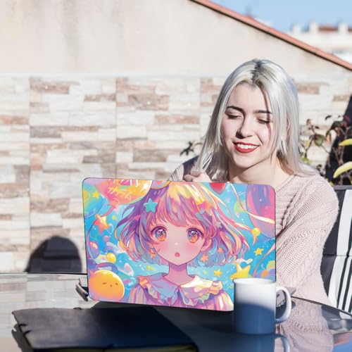 PLIGREAT Kawaii Girl Laptop Skin Sticker Decals Fits 12" 13" 13.3" 14" 15 inch Laptop Cute Universal Removable Vinyl Notebook Cartoon Art Protector Netbook PC Cover Decal - color: Kawaii Girl