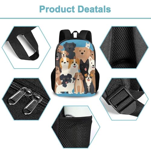 Travel Laptop Backpack, Water Resistant Computer Bag, Fashion Durable Travel Bag For Women Men Cute Puppy Dog - color: Color566