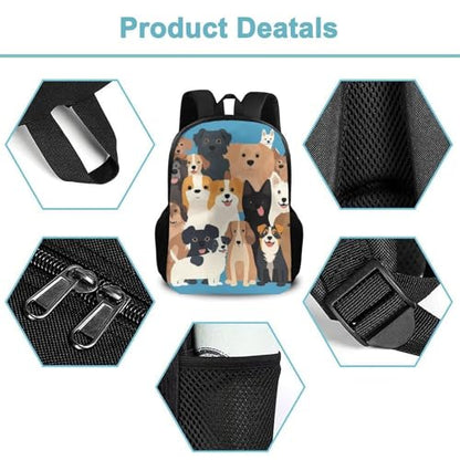 Travel Laptop Backpack, Water Resistant Computer Bag, Fashion Durable Travel Bag For Women Men Cute Puppy Dog - color: Color566