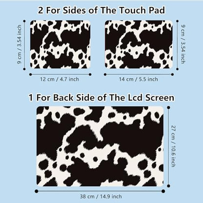 Universal Laptop Skin Sticker with 2 Wrist Pad Skins, Waterproof Scratch Resistant Vinyl Laptop Cover Decal, Cut to Fit for 11–15.6 Inch MacBook HP Dell Lenovo, Cow Print - color: Cow Print