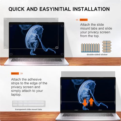 Mamol 16 Inch Laptop Privacy Screen - Compatible with Lenovo, Hp, Dell, Acer, Asus, Thinkpad, Envy, Xps - 16:10 Aspect, Anti Blue Light Glare, Removable Privacy Shield - size: 16'' Privacy Screen (16:10)