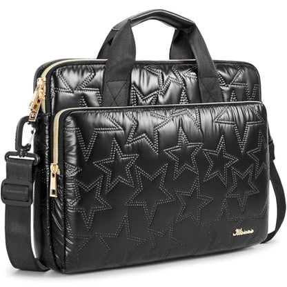 KIZUNA Laptop Sleeve Case 13 Inch Computer Shoulder Bag for 13.6" MacBook Air M2/MacBook Pro 14 M3 M2 M1 MAX/14 Lenovo ThinkPad X1 Carbon/IdeaPad Flex 5 Gen 8/IdeaPad Flex 5i/Yoga 9i Dell - color: Black-star, size: 13-13.3 Inch