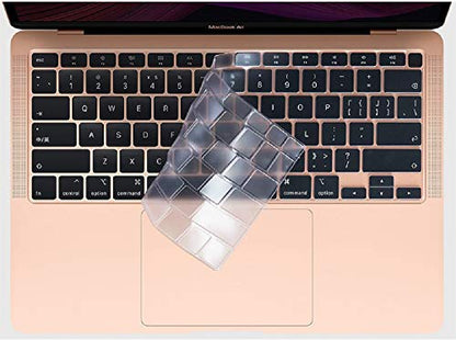 Se7enline for MacBook Air 13 inch Case M1 2024-2018 A2337 A2179,Clear&Gray | TPU Bumper + PC Matte Laptop Hard Shell Case with Keyboard Skin Anti-Fingerprint Shock-Resistant Collision Prevention Durable - color: (TPU) Transparent&Gray, size: 13.3 inch (M1