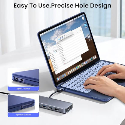 BlueSwan for MacBook Neo Case 13 inch 2026 Release A18 Pro Chip Model A3404 | 100% Match Official Color, Scratch Resistant, Easy to Snap on, Travel Essential, Back to School Gifts - color: Indigo Clear