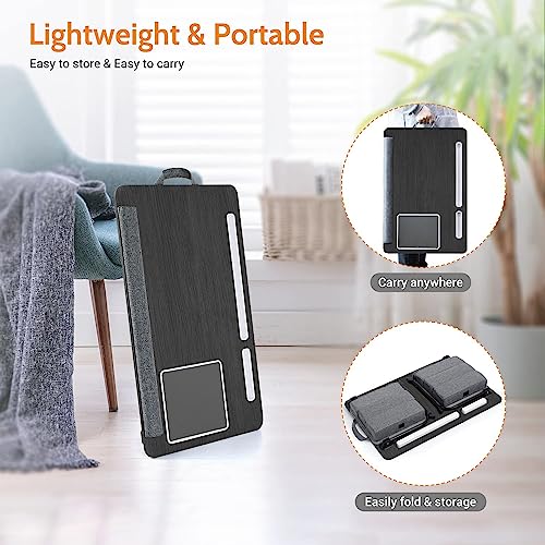 Wdiaodn Adjustable Portable Lap Desk for Laptop with Cushion, Fits Up to 17" Laptop, Computer Tray Table with Tablet & Phone Holder, Foldable Lap Desk for Adults with Mouse Pad & Wrist Rest