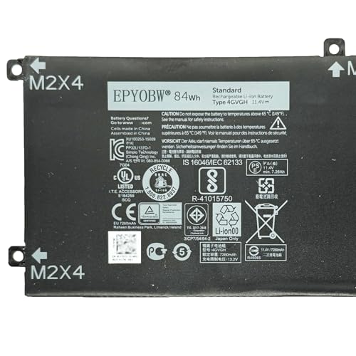 4GVGH Laptop Battery 84Wh Series 1P6KD 01P6KD T453X 0T453 062MJV | Compatible with Dell Precision 5510 / XPS 15 9550 / P56F P56F001 Series M7R96 451-BBUX