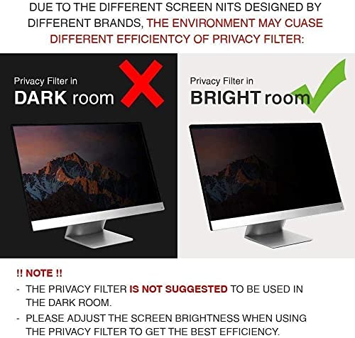 [2 Pack] Computer Screen Privacy Shield 27 inches for Widescreen Computer Monitor – Date Protection for Desktop Computer Security – Anti-Glare, Anti-Scratch, Blocks 96% UV–16:9 Aspect Ratio