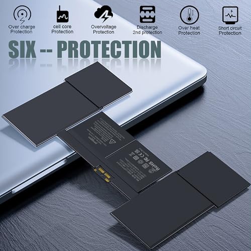 Battery for MacBook 12 Inch Retina A1534 A1705 (Early 2015, Early 2016, Mid 2017), Laptop Battery Replacement Model A1527 A1705 Battery EMC 2746 2991 3099 (Upgraded 6.2 Versions)
