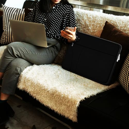 Laptop Case 14 inch Slim Traveling Laptop Sleeve Cover with Zippered Pocket | Laptop Bag, Shockproof Protective Carrying Briefcase Computer Case for 14" MacBook Air/Pro, HP, Dell, Lenovo, Acer, Black - color: Black, size: 14 inch