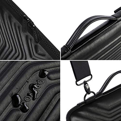 DOMISO 15.6 Inch Laptop Sleeve Bag with Strap, Shockproof Waterproof Protective Case for 15-15.6" Laptops, MacBook Pro, Acer Aspire, HP Envy, Lenovo IdeaPad, Dell, Black - color: Black-with Strap, size: 15 - 15.6 Inch