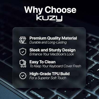 Clear Premium MacBook Pro Keyboard Cover 14"/16" 2026-2023 M5-M1 Pro/Max - MacBook Air 13/15" Keyboard Cover- A3240 A3241 A3401 A3403 A3114 A3113 - US Layout TPU, Clear - color: Clear