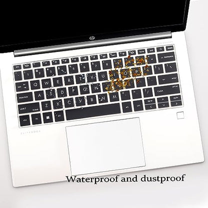 2-Pack Keyboard Cover for 2025-2022 HP EliteBook 830 835 840 845 1040 G9 G10 13.3 14 inch Laptop Accessories Keyboard Protective Skin (Not fit 830 840 845 1040 G8 G7 G6 G5 G4 G3)-Black+Clear - color: Black+Clear