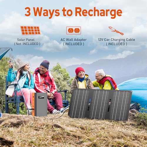 ZeroKor Portable Power Bank with AC Outlet with USB LED Light Bulb, 65W 110V Portable Laptop Charger Battery Bank External Battery Pack Backup Power Source for Outdoor Tent Camping RV