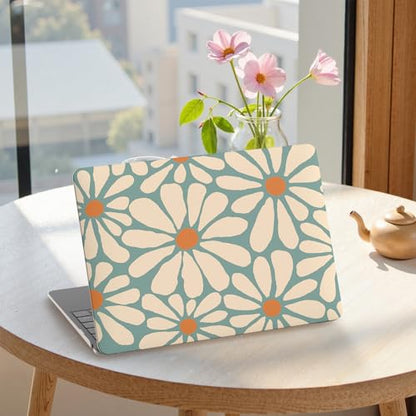 iCasso for MacBook Air 13 inch Case 2020 2019 2018 Release A2337 M1 A2179 A1932, Cute Flower Hard Shell Protective Case for MacBook Air 13.3 inch & Keyboard Cover & Screen Film, Daisy Green - color: Daisy Green