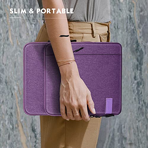 MoKo 13.3-14 Inch Laptop Sleeve Bag Carrying Case with Accessory Pocket | Fits MacBook Pro 14-inch M3/M2, MacBook Pro 13-inch M2/M1, MacBook Air 13.6-inch M2 and Surface Pro 9/8 13-inch, Purple - color: Purple, size: 13.3-14 Inch