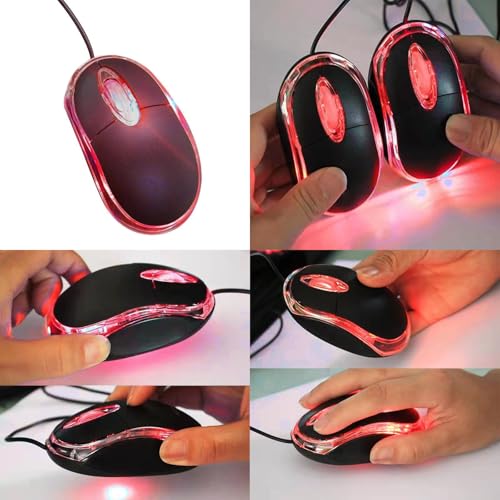 Wired Mini Optical Mouse with Ergonomic Design, USB Computer Mice for Laptops and PCs,Office and Home,School,Kids (Black, Wired) - color: black