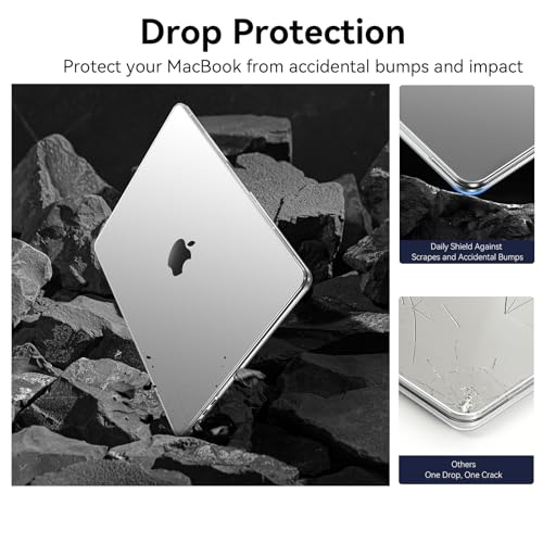 EooCoo Compatible with MacBook Air 15 inch Case M5 2026 2025 2024 2023 M4 M3 M2 Model A3448 A3241 A3114 A2941, Frosted Plastic Hard Shell Cover, Matte Finish Surface, Frost - color: Frost