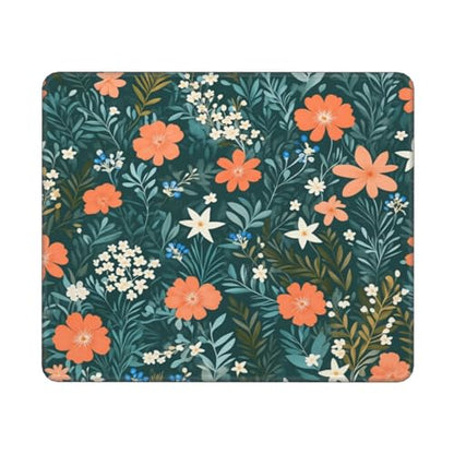 Green Flower Gaming Computer Keyboard Cute Mouse Pad with Anti-fray Stitching, Premium-Textured Alfombrilla para Mouse with Non-Slip Rubber Base, 10 x 12 inch - color: Green Flower