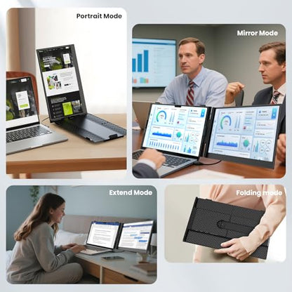 Laptop Screen Extender, 14-Inch Ultra-Thin & Lightweight, 1080P FHD Portable Travel Monitor, Plug & Play, Laptop Extended Monitor Portable for 13-17 Inch Laptops, Compatible with Win/Mac/Chrome/Linux