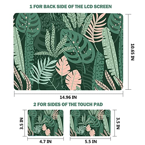 AIMSA Laptop Skin Sticker Decal, 12 13 13.3 14 15 15.4 15.6 inch Laptop Art Decal Protector Notebook Netbook PC 15.6" Universal Vinyl Cover, Pink Green Leaves - color: Pink Green Leaves