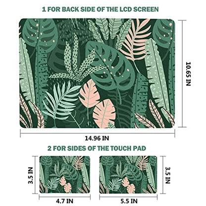 AIMSA Laptop Skin Sticker Decal, 12 13 13.3 14 15 15.4 15.6 inch Laptop Art Decal Protector Notebook Netbook PC 15.6" Universal Vinyl Cover, Pink Green Leaves - color: Pink Green Leaves